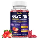 Glycine Gummies, Glycine 3g Supplements with Magnesium Glycinate, NAC, Taurine, L-Theanine, GABA, Zinc for Sleep, Nerve & Brain, Relax, Detox Support, Vegan Natural Strawberry Flavor, 60cts