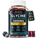 Glycine Gummies 3000mg Sleep Support with NAC, L-Theanine, GABA & B6, 60 Ct | 3g Glycine Supplements for Sleep Support, Nerve & Brain Health, Non-GMO, Sugar Free, Vegan, Blueberry Flavor