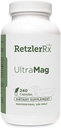 RetzlerRx UltraMag 125 甘化镁补充剂 -- -- 240个具有强化吸收TRAACS专利的卡普尔 -- -- 支持心血管健康、肌肉功能、骨质健康和力量