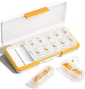 AM PM Pill 组织者 2 Times A Day, 7 Day Pill Box Weekly Pill 组织者使用单独的集装箱旅行,可携带的每日药品计划者购买维生素、鱼油、补充品(比热)