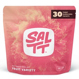 SALTT 电解石粉包,水果品种包(30个包) - 镁,钾,钠,痕量矿物 - Vegan,无糖,无胶 - 旅行必需品 - 在美国制造