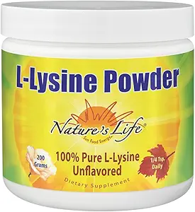 自然的L-Lysine Powder 帮助支持健康的Immune功能 100%纯天然的L-Lysine = 蔬菜,不喜爱,无糖 = 460 服务