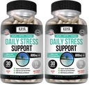 Kaya Naturals - Natural Herbal Stress Relief Support Vitamin Supplement to Relax and Calm The Mind - Boost Mood - Happy Pills - Anxiousness Support - 30 Capsules (Pack of 2)