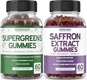 Supergreens Gummys (60 Counter) - 成人豁免支持超级食品和沙发补充品 (60 Gummys) Sugar Free 5 in 1 Advanced Formula - 非转基因O - 非转基因O, Vegan Safe & USA Made