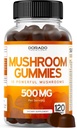 蘑菇Gummys 2500mg 10 in 1 Blend (120 Gummys with Lions Mane, Cordyceps, Reishi & More 功能性强的蘑菇) 焦点与脑蘑菇补充 - Vegan & Text Party Tested - USA Made (英语).
