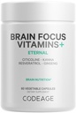 密码:脑聚焦维生素+诺热带补充剂,以Citicoline为Cognizin,Panax Ginseng,Resveratrol,Gotu Kola,维生素B12 甲基Cobalamin - Liposomal 交付 - 非GMO - 60 Capsules