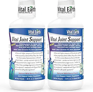 重要地球液体联合支助补编2-Pack-Glucosamine、Chondroitin、MSM+Hyaluronic酸、Boswellia和Fulvic酸(70+跟踪矿物),32 Oz Ea