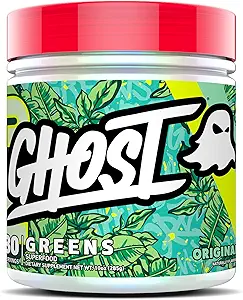 GHOST 绿药粉,原-30种服务 ——19种超食品 绿药粉,水果,蔬菜,螺旋藻,氯素,先天素,10亿CFU Probiotic & 消化酶 - Gluten-free