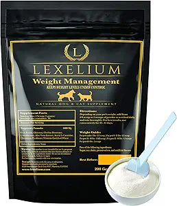Cats & Dogs 有机重量管理补编 100% Natural Pet Supplate Powder 帮助减轻体重损失和Curbing Appetite 将猫和狗从过度食用中保留下来 200格拉姆