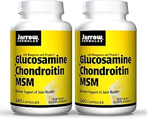 Jarrow Formats Glucosamine + Chondroitin + MSM - 240 Capsules, 包2 - 营养支持联合保健 - 维生素C & Manganese - 120 总服务