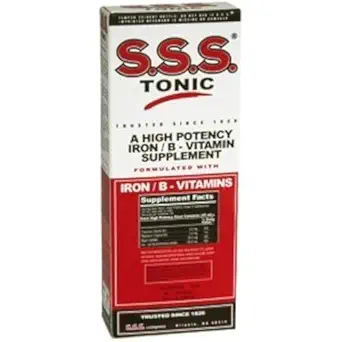 S.S.S.Tonic,铁和维生素B补编,高钾维生素,瓶,10 Fl Oz