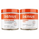 Genius Lion's Mane - Plant-Based Supplement for Memory, Focus & Mood Support + Genius Turkey Tail - Plant-Based Supplement for Immune, Gut & Antioxidant Support
