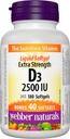 CONFETTIWOW Webber Naturals Vitamin D3 2,500 IU Extra Strength, 180 Softgels, for Healthy Bones, Teeth, and Helps Prevent Vitamin D Deficiency