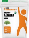 Bulk Assupports.com 有机阿尔法尔法草粉 - 阿尔法尔法补充,绿色超级食品粉 - Vegan & Gluten Free,每服5g,500g(1.1磅)(包1)