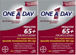 1 A Day Presentive 65+,男女多维生素,辅以维生素A,维生素C,维生素D,以及用于免疫健康支持的锌*,钙,叶酸等,表150计数(2包)