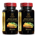 Calcium Magnesium Pills with Vitamin D & Boron – High-Absorption Formula for Nutrition - Energy Production, and Support Nerves System, Citrate for Muscles - 2 Bottles 200 Capsules