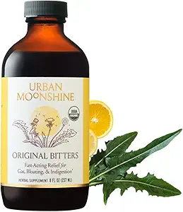 城市月光原生消化器 - Debloat - Gut Health - Appetite 调控 - 消化支持 - 认证有机体 - Dandelion根 - Burdock根 - 8 Fl Oz