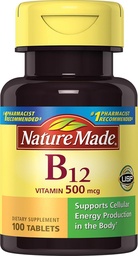 天然制维生素B-12 500毫克立方块100 ea(包2)