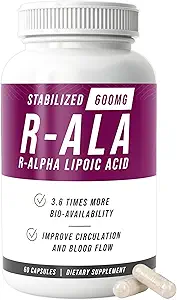 NERVE RENEW R-ALA 稳定 R Alpha Lipoic Acid 600mg NERve 支持 补充 3 Pack