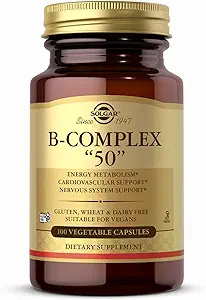 Solgar B-Complex “50” - 100 蔬菜罐头 - 能源代谢和神经系统支持 - 非GMO、Vegan、Gluten Free - 100