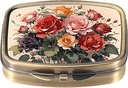 Dynippy Pill 病例药盒,配有镜回转器 Pocket 2 比较药 Case Vitamin Pill 组织器,配有 Pocket Purse 和 Travel (Cute Flower)