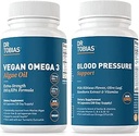Tobias Vegan Omega博士 3 藻类油气和血压支持补充,支持正常循环健康,Gut Imune功能和整体健康,非GMO