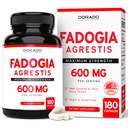 Fadogia Agrestis 600mg 提取 - (180 Capsules) - [最大强度] - 强度,驱动力,运动性能,肌肉质量 - 第三方测试 - 零填充器 - Gluten Free, no-GMO, Vegan Capsules
