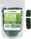 XPRS Nutra尺寸 1 空卡普尔 - 100 空卡普尔 - 100 空卡普尔 - 蔬菜药丸 - DIY 蔬菜卡普尔 填充 - 蔬菜卡普尔用于Do- It- Yourself 补充品(森林绿色)