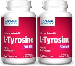 Jarrow Formats L-Tyrosine 500 mg - 100 Capsules - 支持脑功能 - 脑神经递质前体 - 自由形态 氨基酸 - 含有纯晶体 L-Tyrosine - 100 services