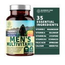 1号营养精华 男子日报多维素补充[Gluten Free, Non-GMO],维生素 A C E D B1 B2 B3 B5 B6 B12,镁,Biotin, Sprulina, 锌, 60 Veg Caps