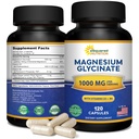 用维生素D3和B6-500mg/卡普尔的甘化镁1000mg - 纯元素Mag 补充睡眠、肌肉、骨质健康综合体 - 取代胶片、餐具和粉末 - 120 Capsule