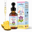 Happy Saffron Drops for Kids & Adults, Saffron Liquid Drops with L-Theanine & Magnesium, Calm Mood & Focus Support, Pineapple Flavor Kids Saffron Supplement, 2 fl oz