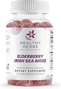 健康草药 有机海 Moss Gummys - 集中2100mg 爱尔兰海 Moss + 长老莓 基本品 混合剂 - 高级一日制配方与苹果-外加的Gummy(30计)