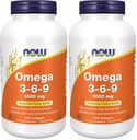 NOW Foods Supplements, Omega 3-6-9 1000 mg with a Blend of Flax Seed, Evening Primrose, Canola, Black Currant and Pumpkin Seed Oils, 250 Softgels, (Pack of 2)