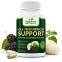 Green Valley Naturals Maximum Memory Support | Cognitive Formula with Lion’s Mane, Mulberry, Phosphatidylserine & Methylated B-Vitamins Green Valley Brain Health & Focus | 30 Capsules