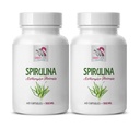 spirulina and chlorella powder organic - blue spirulina organic - SPIRUILINA 500MG - energy bits spirulina chlorella tablets, spirulina capsules, spirulina powder organic, memory support - 2 Bottles