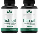 Luma Nutrition Omega 3 Fish Oil Supplement 2500mg - 60 Softgels (Pack of 2)