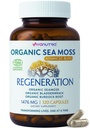 Sea Moss Capsules 1476mg – 有机Seamos Pills 超级食品与爱尔兰海 Moss, Bladderwrack & Burdock Root – 120 Vegan Capsules for Vitality, Energy & Skin Supports – 在美国制造.