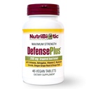 NutriBiotic – DefensePlus, 45 片 + 11 in 1 Immune 支持维生素 C, 锌, 葡萄果种子提取, Echinacea, Astragalus Root & Immune Booting 提取和蘑菇 → Vegan & Gluten Free