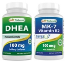 Best Naturals DHEA 100mg & Vitamin K2(MK7) 与 D3 组合