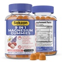 Sakoon Nutritions 9-in-1 Magnesium Glycinate Gummies 200mg | Sugar Free Magnesium Gummies for Women & Men with Zinc & Vitamin D3 | Lychee Flavor | Muscle & Stress Relief | Halal, Vegan | 60pcs