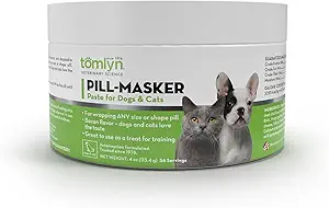 TOMLYN Pill-Masker 原始培根味的狗和猫的粘贴, 4oz