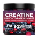Creatine Monohydrate Gummies 5000 Mg for Men & Women, Creatine Supplement for Enhanced Muscle Growth and Energy Boost – with L-Taurine, Sugar-Free, Vegan, Raspberry-BlackBerry-Blueberry Flavor