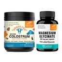 桑德胡的Colostrum 粉末和甘油酸镁复合物,配有 Quercetin Capsules 支持 Gut, Immune 健康与优质睡眠