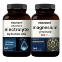 NatureBell Glycinate Magnesium Capsules 500mg & 高级电解药 水解药 包 | Chelated & 纯化矿物 | 快速水解 Keto 电解剂
