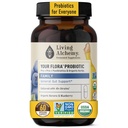 你的Flora Probiotic Family – 非GMO 配有发酵豆,香蕉, & 蓝莓用于消化和古特支持 – Prebiotics, Postbiotics, 消化酶 – Living Alchemy, 60 Capsules