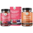 Bundle of Total Menopause Relief for Hot Flashes with Dong Quai Vitex Chaste Berry & Black Cohosh and Herbal Thyroid Support -L Tyrosine, Bladderwrack, Selenium & Pure Ashwagandha for Hormone Balance