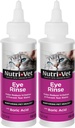 Nutri-Vet Cat Eye Rinse,Sterile Solution Gently Cleanses Eyes &Surrounding Tissue,Removes Debris Pollen and Mucus,Relieves Irritation,Helps Reduce TearStains,Sensitive Ophthalmic Flush,4oz,(Pack of 2)