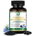 Organic Black Seed Oil Capsules 1000mg, Rich in 4.64% Thymoquinone (TQ)，