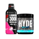 PROSUPS L-Carnitine 3000 无兴奋剂液体喷射(31架,龙果)和Hyde Max泵为男女预先工作(20架,蓝雷兹)